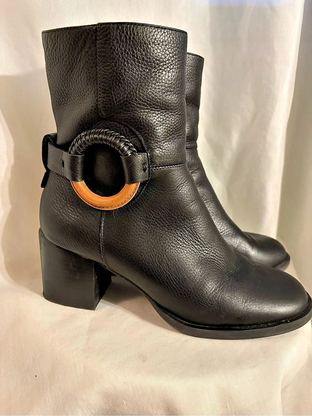 Gentle Souls Holi Leather Black Heeled Boots US 8